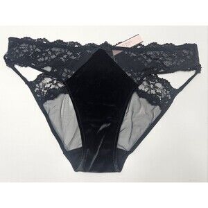 VICTORIA'S SECRET Dream Angels Cheekini Tanga PANTY Black Size M